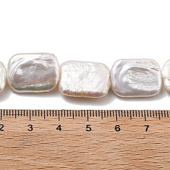 天然バロックケシパールビーズ連売り  養殖淡水パール  長方形  グレード3a+  貝殻色  18~28x13~16x3~9mm  穴：0.5~0.6mm  約16~22個/連  14.57''~15.75''（37~40センチメートル）&nbsp;PEAR-P064-01F-04B