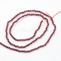 天然石ガーネットビーズ連売り  ラウンド  2mm  穴：0.6mm  約178個/連  15.9インチ&nbsp;X-G-K127-01F-2mm