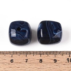 不透明なアクリルビーズ  正方形  マリンブルー  17x16x16mm  穴：2.7mm&nbsp;OACR-ZX006-33O