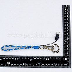 ボヘミアンマクラメリストレットキーチェーンキーイング3個。  女性のための携帯用紛失防止モバイルロープ付きの手作りの編組タッセルリストランヤード  ドジャーブルー  19cm  3色  1pc /カラー&nbsp;KEYC-SW00004-09