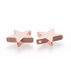 真鍮製チャーム  長持ちメッキ  スター  ローズゴールド本金メッキ  11.5x12x2.5mm  穴：1.2mm&nbsp;KK-F783-06RG