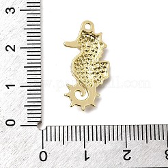合金ラインストーンペンダント  タツノオトシゴチャーム  プラスチックパール付き  ラックめっき  ゴールドカラー  23.5x12x3.5mm  穴：1.4mm&nbsp;FIND-K028-05G