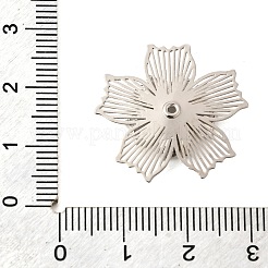 真鍮製ビーズキャップ  花  プラチナ  23x24.5x3mm  穴：1mm&nbsp;KK-C167-03F-P