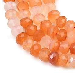 天然石赤瑪瑙ビーズ連売り  ロンデル  多面カット  8~8.5x5~6mm  穴：1mm  約68~76個/連  14.96~15.35''（38~39センチメートル）&nbsp;G-C259-A37-5x8mm