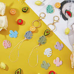 Cactus & Monstera Leaf Food Grade Eco-Friendly Silicone Beads&nbsp;DIY-DC0002-22