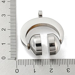 変色しない304ステンレススチールペンダント  ヘッドセット  ステンレス鋼色  32.5x26x13mm  穴：4mm&nbsp;STAS-M329-04P