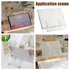 組み立てられた卓上アクリル本棚スタンド  本用ブックディスプレイイーゼル  雑誌  タブレット  透明  19.9x28.05x3.5cm&nbsp;AJEW-WH0083-96