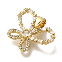Butterfly Rack Plating Brass Clear Cubic Zirconia Pendants&nbsp;KK-U019-31G
