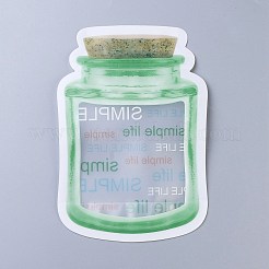 再利用可能なボトル形状のジッパーシールバッグ  新鮮な気密シール食品保存袋  ナッツキャンディークッキー用  グリーン  19.7x13.5cm&nbsp;OPP-Z001-04-B