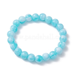 4Pcs 4 Colors Acrylic Imitation Jade Round Beaded Stretch Bracelets Set&nbsp;BJEW-JB10150