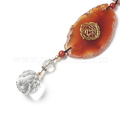 Dyed Nuggets Natural Agate Chakra Hanging Pendant Decorations&nbsp;HJEW-P006-B01