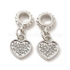 Rack Plating Alloy Rhinestone European Dangle Charms&nbsp;PALLOY-P289-14P-02