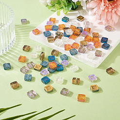 100Pcs 5 Colors Electroplate Transparent Glass Beads&nbsp;EGLA-TA0013-14