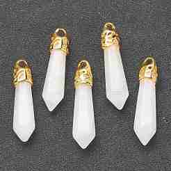Bullet Natural White Jade Pointed Pendants&nbsp;G-E332-C27-G