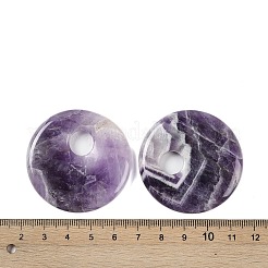 天然石アメジストペンダント  ドーナツ/円盤チャーム  45x5~7mm  穴：10.5mm&nbsp;G-C140-10F