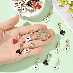 48Pcs 8 Styles Alloy Enamel Pendant Decorations&nbsp;HJEW-YW00526