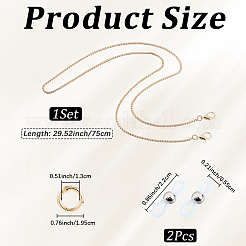 鉄製の眼鏡チェーン  合金リングとゴムループエンド付き  ライトゴールド  750mm&nbsp;AJEW-CN0006-72KCG