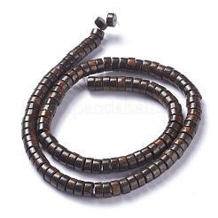 天然古銅ビーズ連売り  ディスク  ヒシビーズ  6x3mm  穴：1mm  約117個/連  15.75''（40センチメートル）&nbsp;G-P444-06A