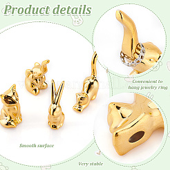 4Pcs 4 Styles Plating Porcelain Animal Figurines&nbsp;DJEW-PH0001-41