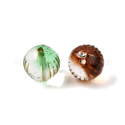 Baking Paint and Golden Metal Enlaced Glass Beads&nbsp;GL-CBA1477-03