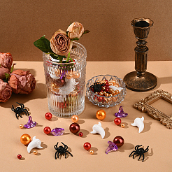 ハロウィンフィル132個、6つのスタイル  プラスチックカボション  abs模造パールビーズ  ミックスカラー  7.5~20mm&nbsp;FIND-SP0004-42