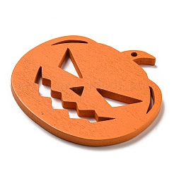 ハロウィーンの木製吊り看板  自宅のハロウィンパーティーの飾り付けに  カボチャ  68x70x4.5mm  穴：2.5mm&nbsp;WOOD-U004-02C