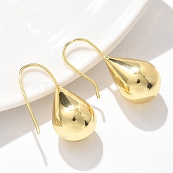 ティアドロップブラスダングルピアス  カドミウムフリー＆鉛フリー  ラックめっき  18KGP本金メッキ  34.5x15mm&nbsp;EJEW-B132-06G