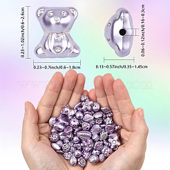 214gのパール不透明アクリルビーズ  混合図形  ライトスチールブルー  6~26x6~18x3.5~14.5mm  穴：1.6~3mm&nbsp;OACR-YW0004-40