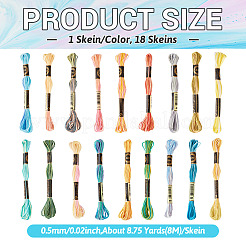 18 Skeins 18 Colors 6-Ply Polyester Embroidery Floss&nbsp;OCOR-TA0003-49