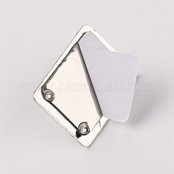合金フックハンガー  鉄のフック付き  粘着ステッカー  正方形  プラチナ  21.5x27.5x11.5mm  穴：7x8.5mm&nbsp;AJEW-WH0223-73B