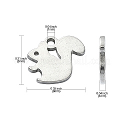304ステンレススチールチャーム  ステンレス鋼色  リス模様  8x9x1mm  穴：1mm&nbsp;STAS-CJC0008-10P-01