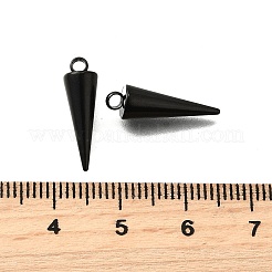 304ステンレスペンダント  スパイク/コーン  イオンプレーティング（ip）  電気泳動黒  18x5mm  穴：2mm&nbsp;STAS-G214-47EB-01