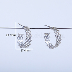 C-shaped Brass Stud Earrings&nbsp;WH0860