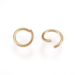 304ステンレススチールオープン丸カン  ラウンド  18KGP本金メッキ  24ゲージ  4x0.5mm  内径：3mm  約1000個/袋&nbsp;STAS-P206-01G-A