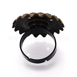 Adjustable Alloy & Iron Bezel Cup Ring Base with Rotatable Tray&nbsp;MAK-T012-13AB