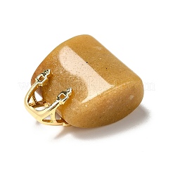 Natural Topaz Jade Brass Pendants&nbsp;KK-E274-01G-16