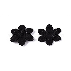 つや消しアクリルビーズキャップ  花  ブラック  9~27x9~28x2.5~14mm  穴：1.4~2mm  約1046個/500g&nbsp;KY-Q004-08B