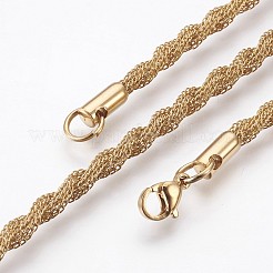 イオンプレーティング（IP）304ステンレススチールチェーンブレスレット  カニカン付き  ゴールドカラー  7インチ（17.8cm）  4.5mm&nbsp;BJEW-P236-27G