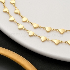 Brass Heart Link Chain Necklaces for Women&nbsp;NJEW-F329-03G