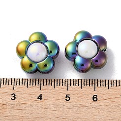 UVメッキレインボー虹色アクリルビーズ  ツートン  二層ビーズ  花  16.5x9mm  穴：2.5mm&nbsp;OACR-H112-19B