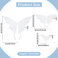 3 Pairs 3 Styles Lace Iron on/Sew On Patches&nbsp;PATC-FG0002-30