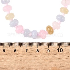 Macaron Color Dyed Natural White Jade Rondelle Beaded Necklaces with Glass Seed Beads for Women&nbsp;NJEW-JN06593-01