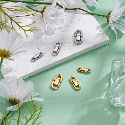 6個 6スタイル 304ステンレススチール 折りたたみ式留め具  オーバル  ミックスカラー  18~23x6.5~11x3~3.5mm  穴：2.5~4x2~5mm  1個/スタイル&nbsp;STAS-PH0006-09