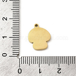 304ステンレススチールエナメルチャーム  イオンプレーティング（ip）  ゴールドカラー  キノコ  14x11.5x1.5mm  穴：1.3mm&nbsp;STAS-I335-03G-04