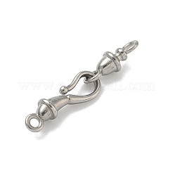 304ステンレススチールSフック留め具  鐘  コー​​ドが終了すると  ステンレス鋼色  23x4x3.5mm  穴：1.2mm&nbsp;STAS-G373-04P-02