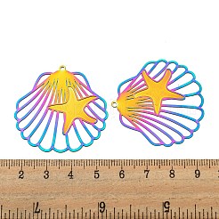 Ion Plating(IP) 304 Stainless Steel Etched Metal Embellishments Pendants&nbsp;STAS-G328-05C-RC