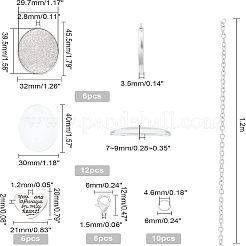 DIY Oval Photo Pendant Necklace Making Kit&nbsp;DIY-FH0004-62