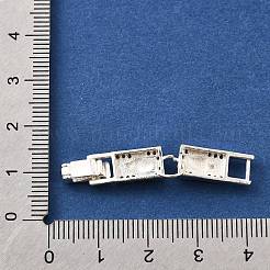 Brass Micro Pave Clear Cubic Zirconia Fold Over Clasps&nbsp;KK-R222-03S