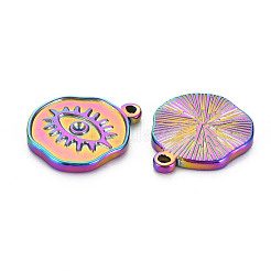Rainbow Color 201 Stainless Steel Pendant Rhinestone Settings&nbsp;STAS-S119-033