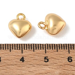 真鍮チャーム  ハートチャーム  18KGP本金メッキ  12x10x6mm  穴：1.8mm&nbsp;KK-CBAD851-03G-04